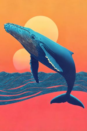 Tableau Baleine Pop Art