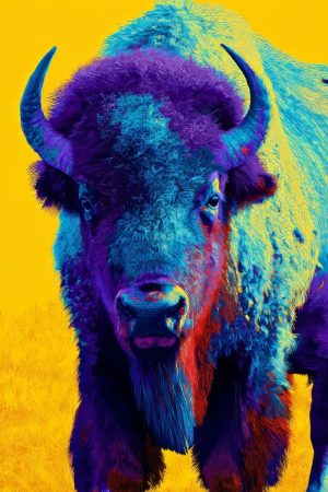 Tableau Bison Pop Art