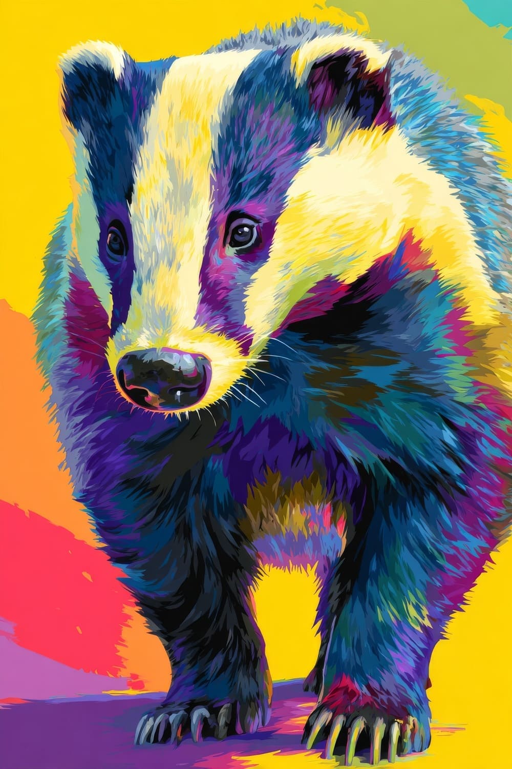 Tableau Blaireau Pop Art