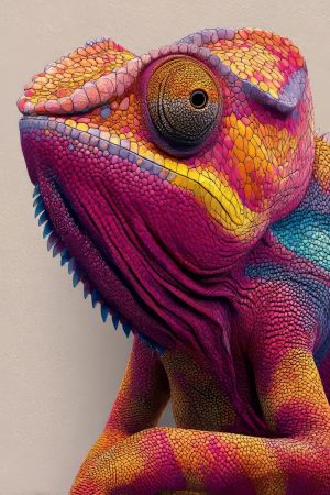 Tableau Caméléon Pop Art