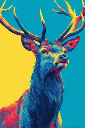 Tableau Cerf Pop Art