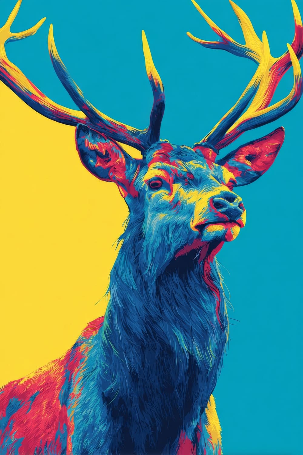 Tableau Cerf Pop Art