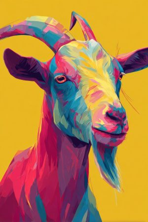 Tableau Chèvre Pop Art