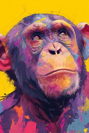 Tableau Chimpanzé Pop Art
