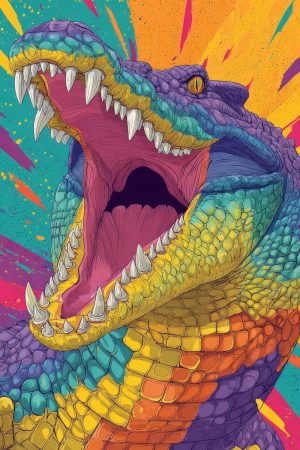 Tableau Crocodile Pop Art