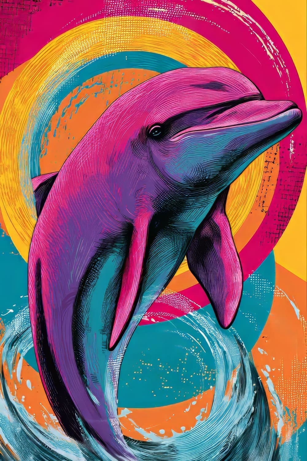 Tableau Dauphin Pop Art – Image 2