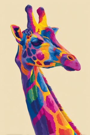 Tableau Girafe Pop Art