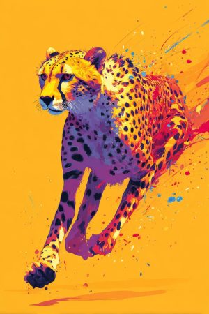 Tableau Guépard Pop Art