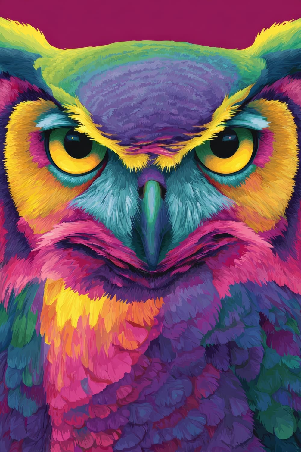 Tableau Hibou Pop Art