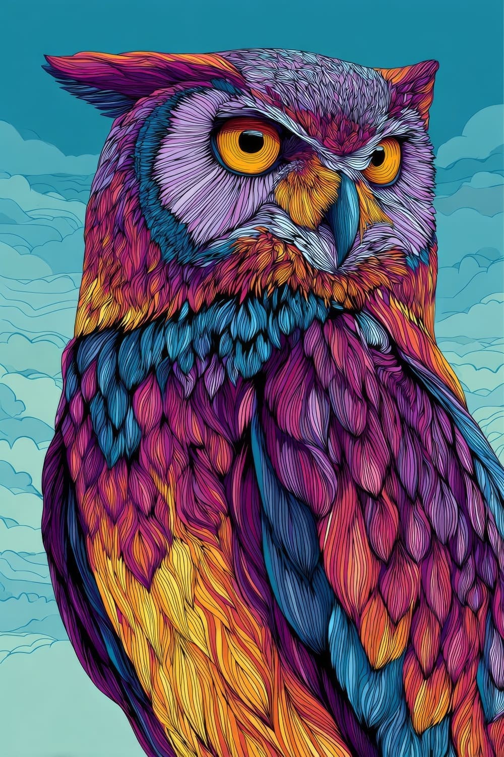 Tableau Hibou Pop Art – Image 2