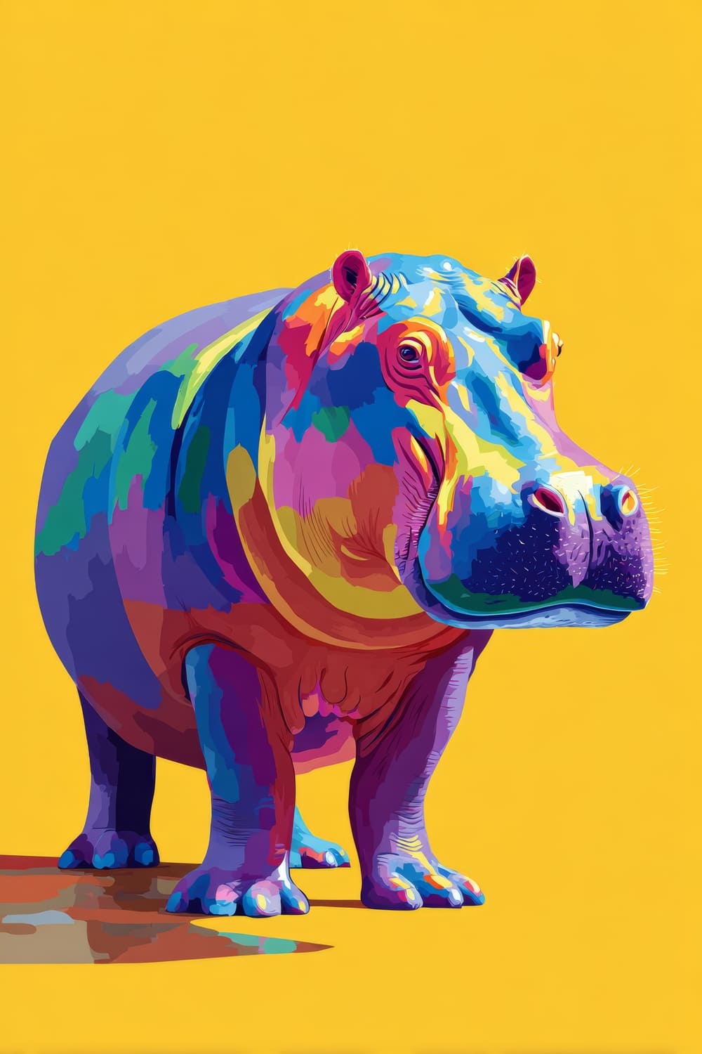 Tableau Hippopotame Pop Art – Image 2