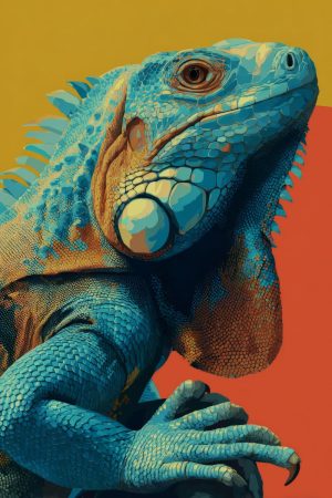 Tableau Iguane Pop Art