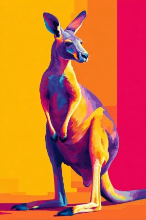 Tableau Kangourou Pop Art