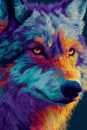 Tableau Loup Pop Art