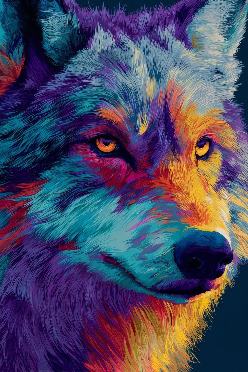 Tableau Loup Pop Art