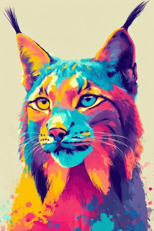 Tableau Lynx Pop Art