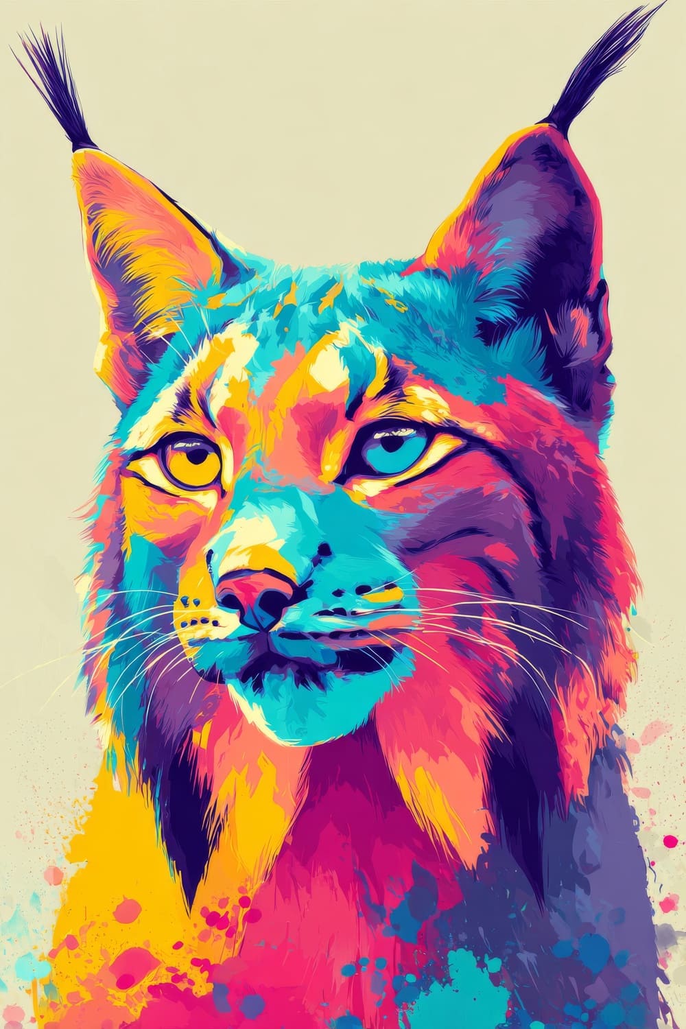 Tableau Lynx Pop Art