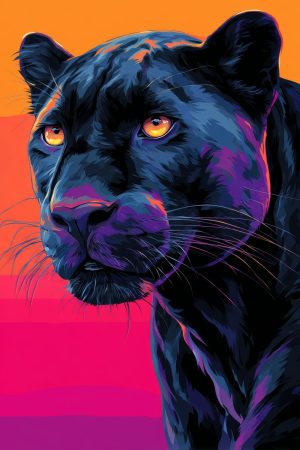 Tableau Panthère Pop Art