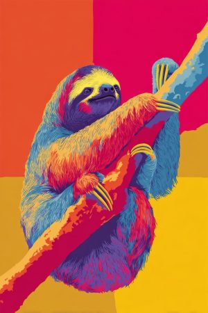 Tableau Paresseux Pop Art