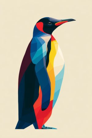 Tableau Pingouin Pop Art