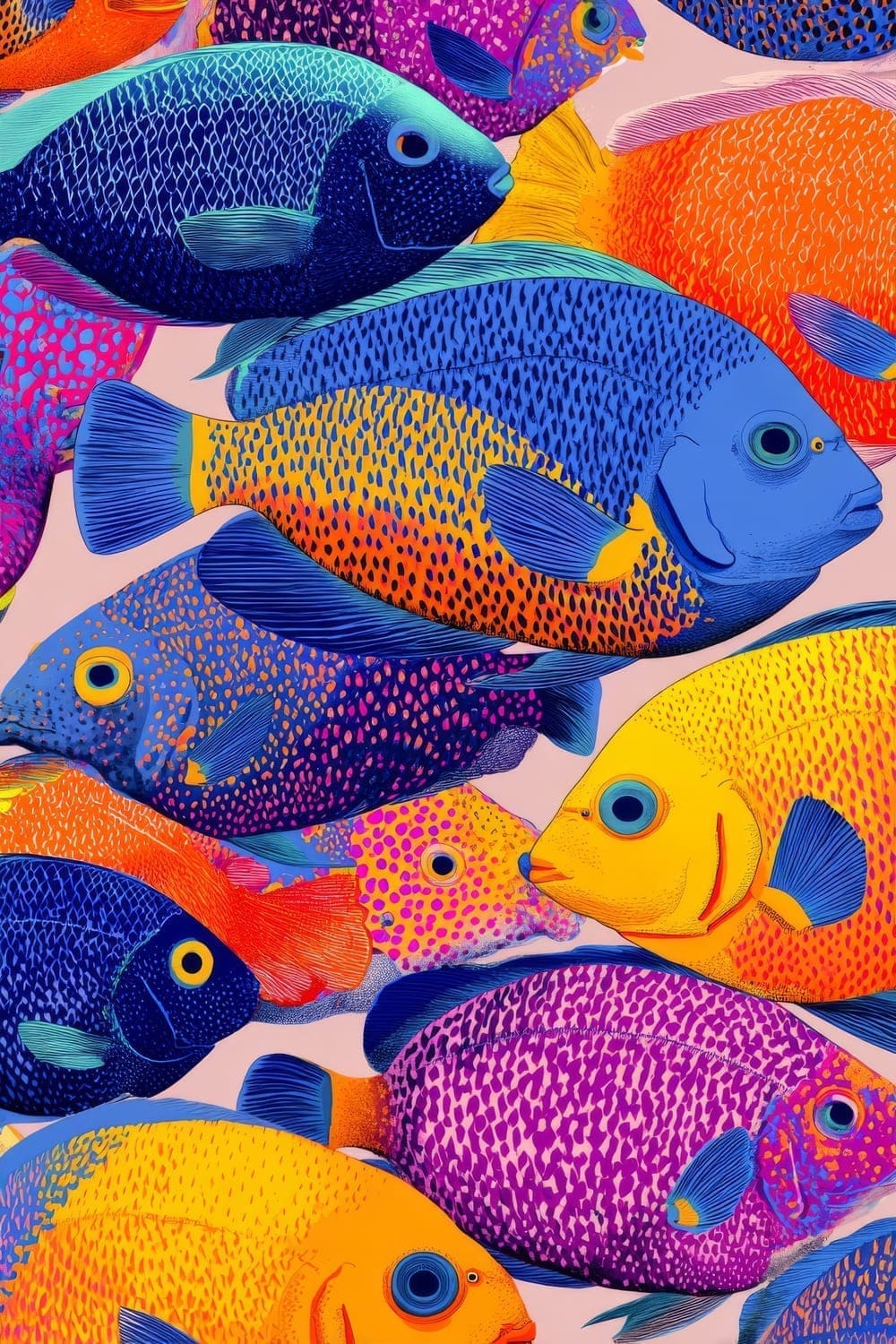 Tableau Poisson Tropical Pop Art