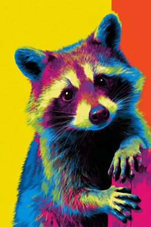 Tableau Raton Laveur Pop Art
