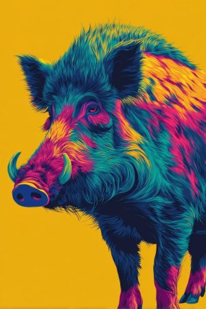 Tableau Sanglier Pop Art