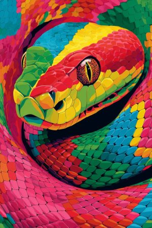 Tableau Serpent Pop Art