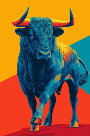 Tableau Taureau Pop Art