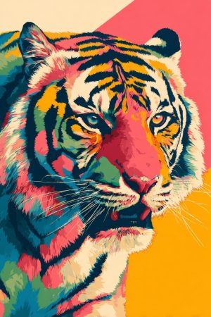 Tableau Tigre Pop Art
