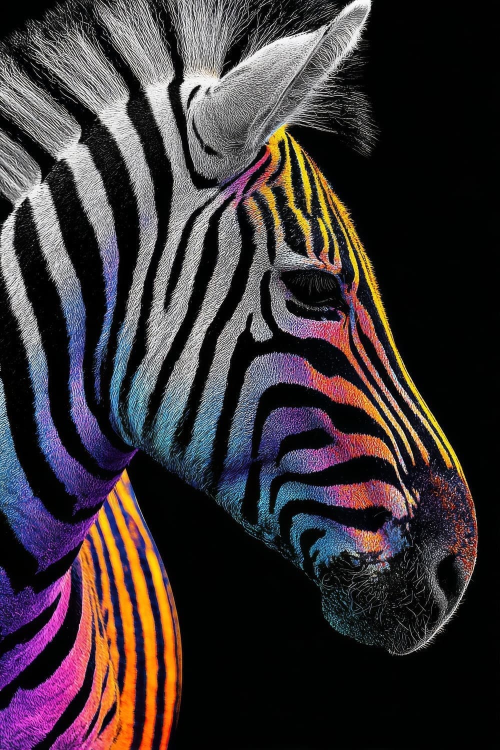 Tableau Zèbre Pop Art