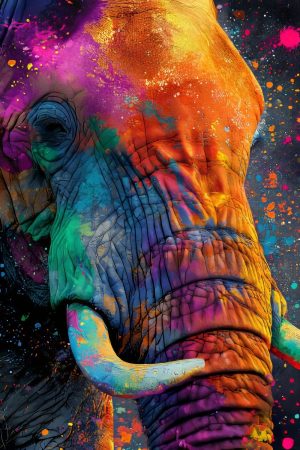 Tableau Éléphant Pop Art