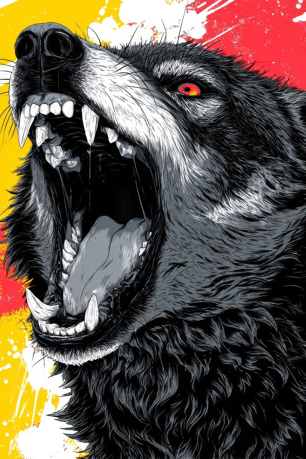 Tableau Loup Pop Art – Image 2